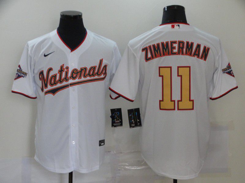 Men Washington Nationals #11 Zimmerman White 2020 Game MLB Jerseys->arizona diamondback->MLB Jersey